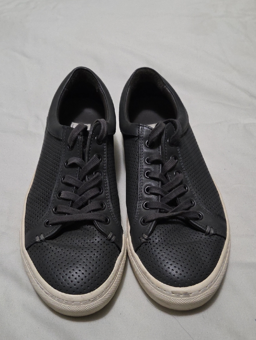Frank & Oak Men's Perforated Lace-Up Sneakers in Black